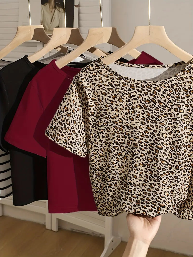 4PCS Women’s Fashion Casual T-shirt Set 👕