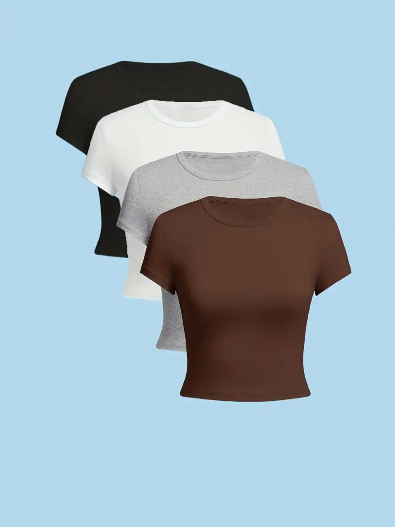 4PCS Women’s Fashion Casual T-shirt Set 👕 3