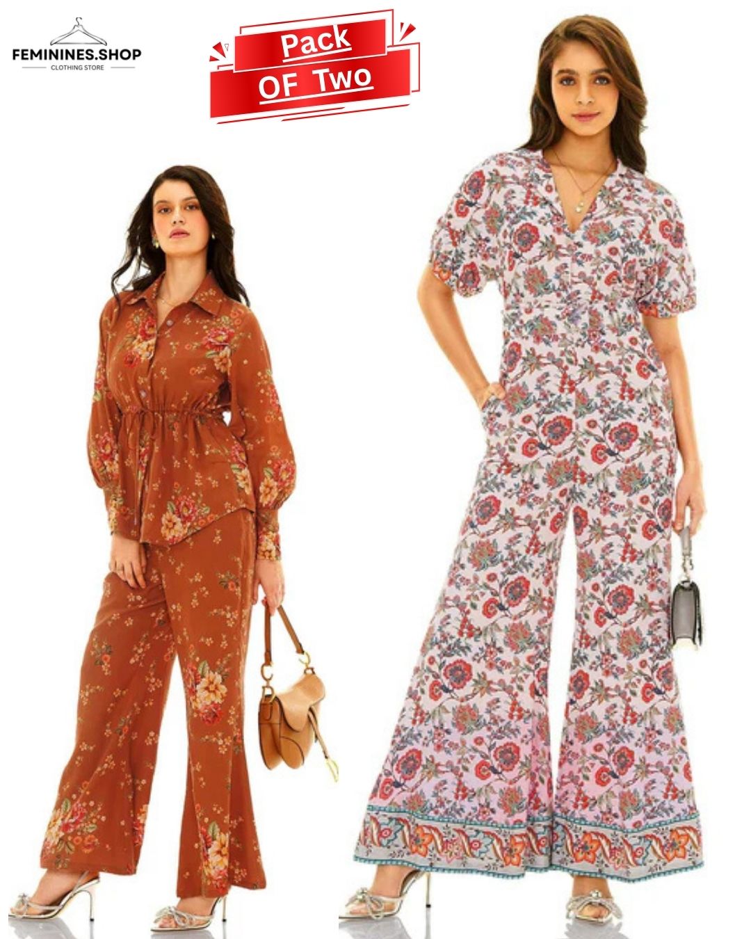 Floral Printed Co-ord Set Pack of Two