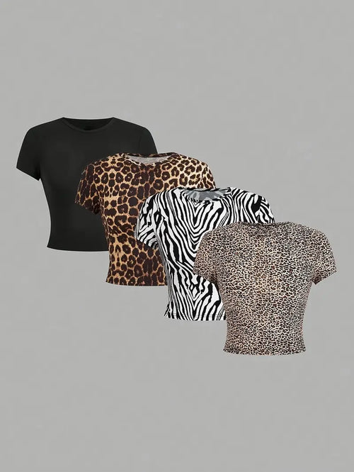 4PCS Women’s Fashion Casual T-shirt Set 👕 2