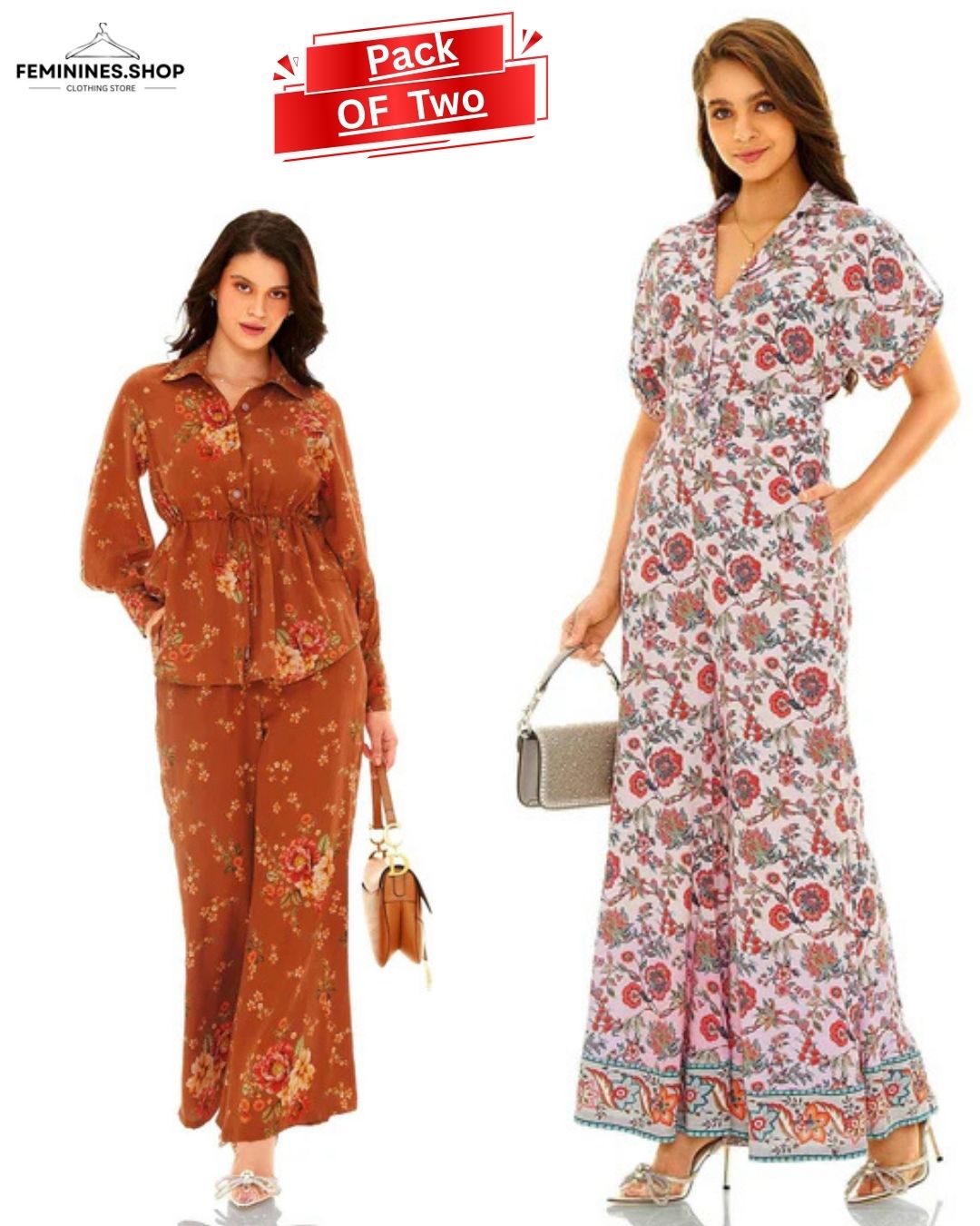 Floral Printed Co-ord Set Pack of Two