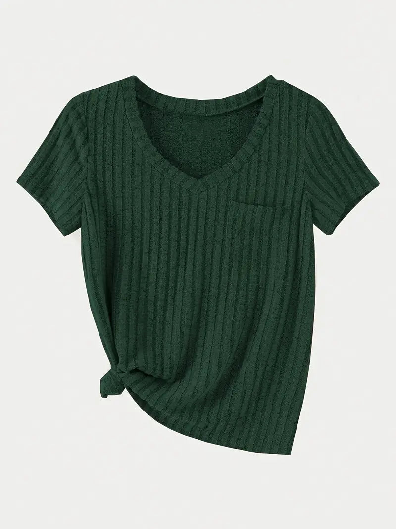 Women’s 4PCS V-Neck Solid Casual Tops