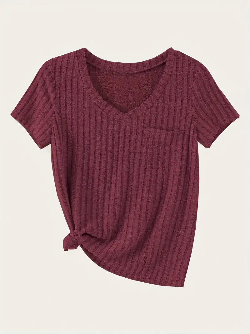 Women’s 4PCS V-Neck Solid Casual Tops