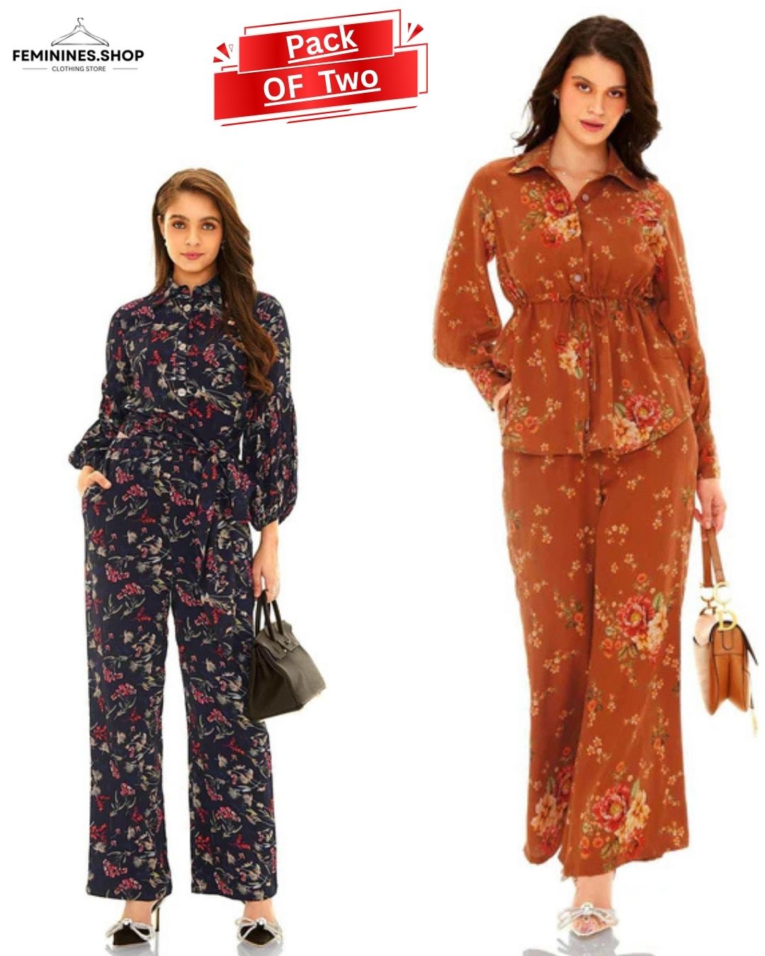 Floral Printed Co-ord Set Pack of Two