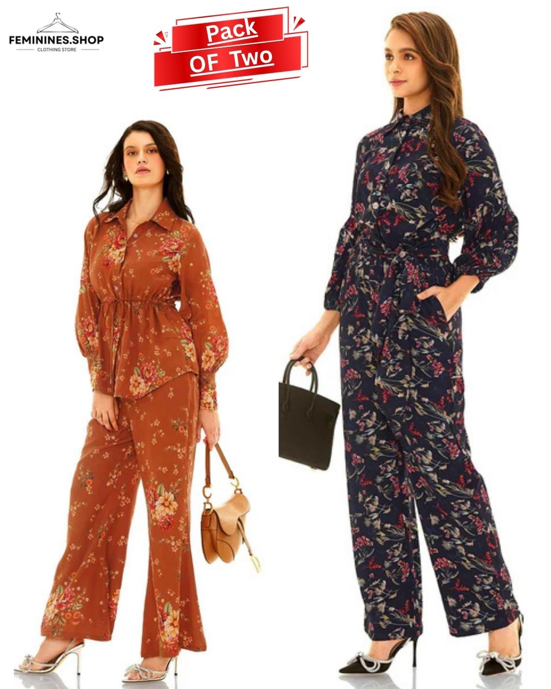 Floral Printed Co-ord Set Pack of Two