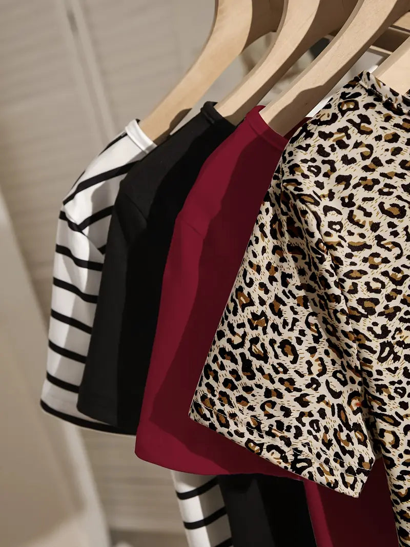 4PCS Women’s Fashion Casual T-shirt Set 👕