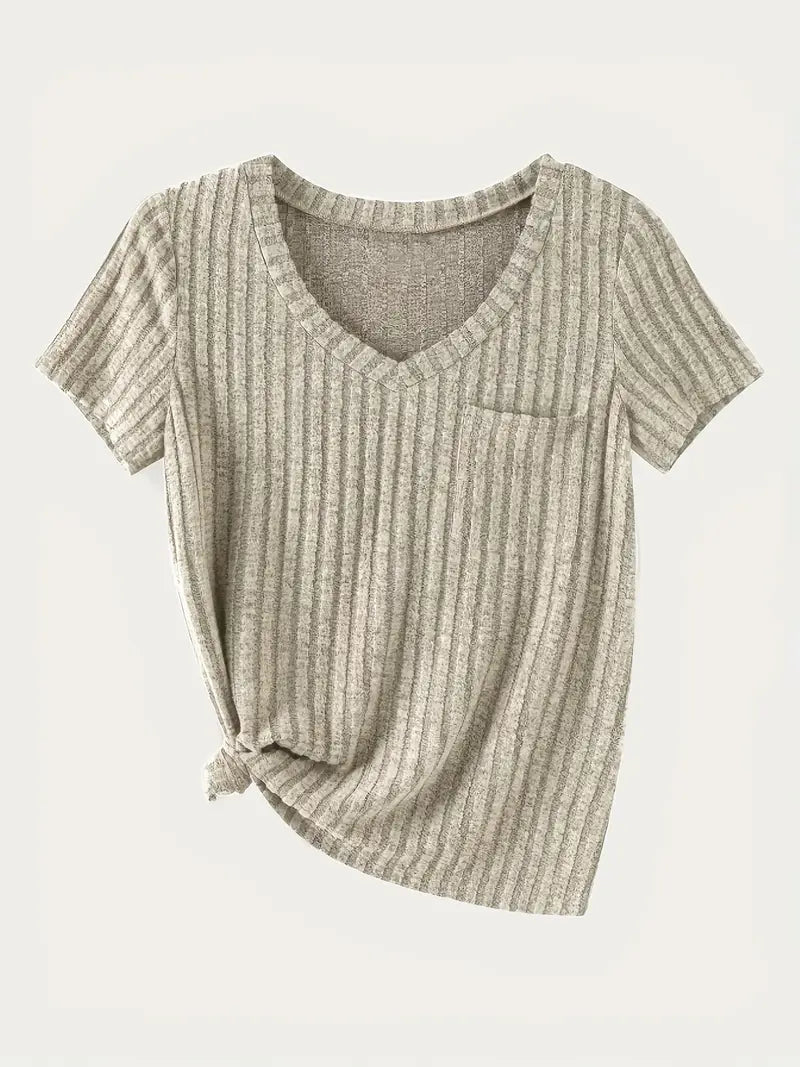 Women’s 4PCS V-Neck Solid Casual Tops