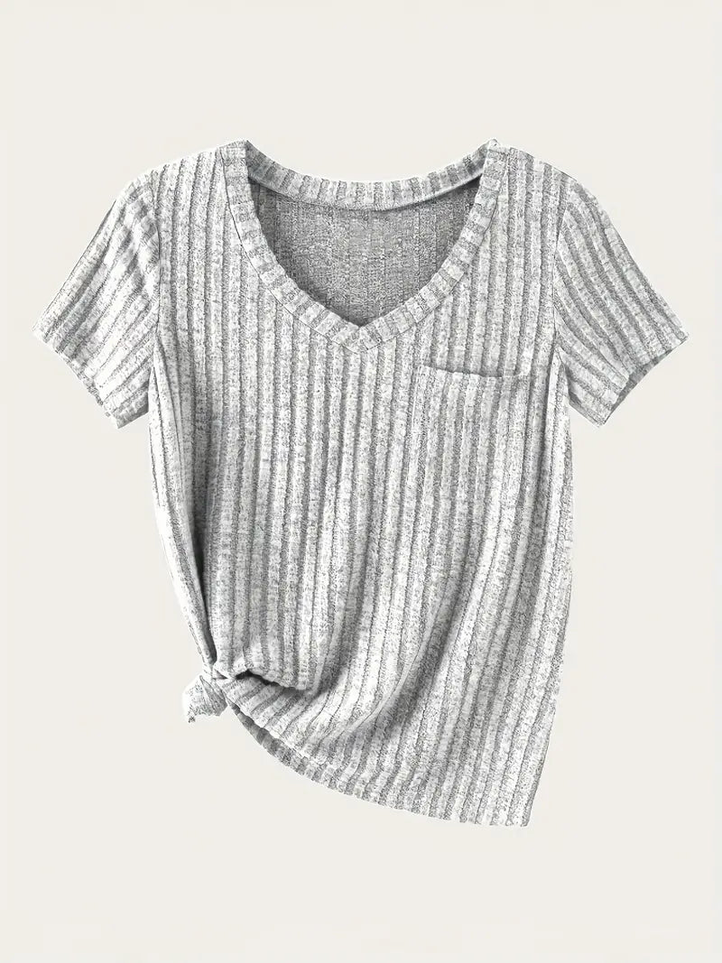 Women’s 4PCS V-Neck Solid Casual Tops