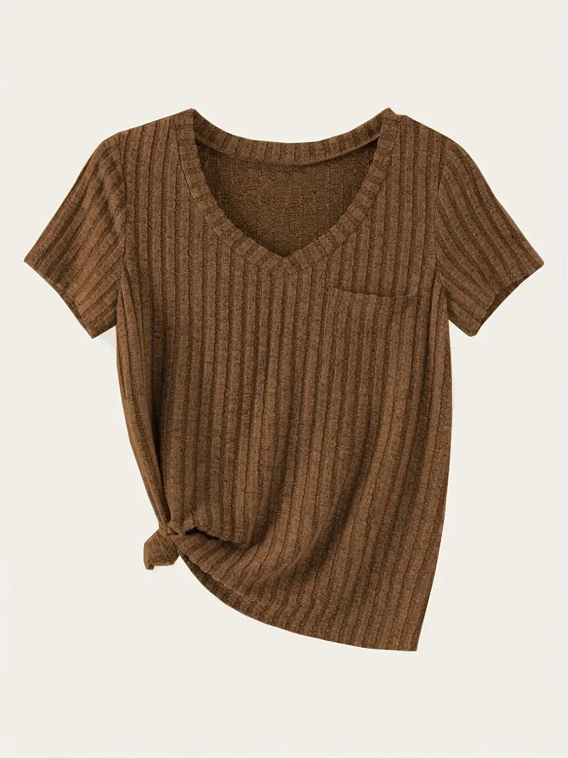 Women’s 4PCS V-Neck Solid Casual Tops
