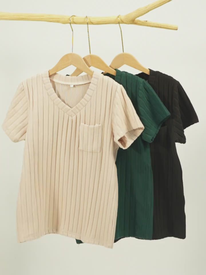 Women’s 4PCS V-Neck Solid Casual Tops